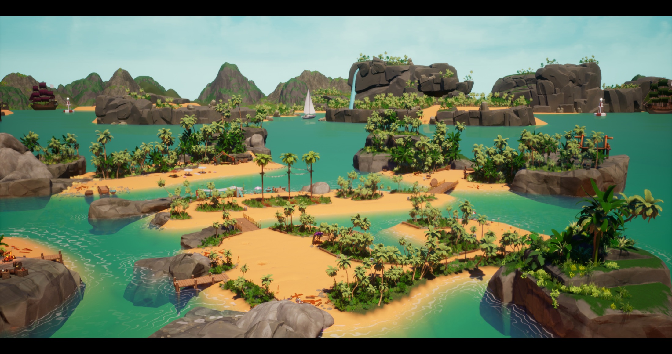 Realtime Mexican beach landscape