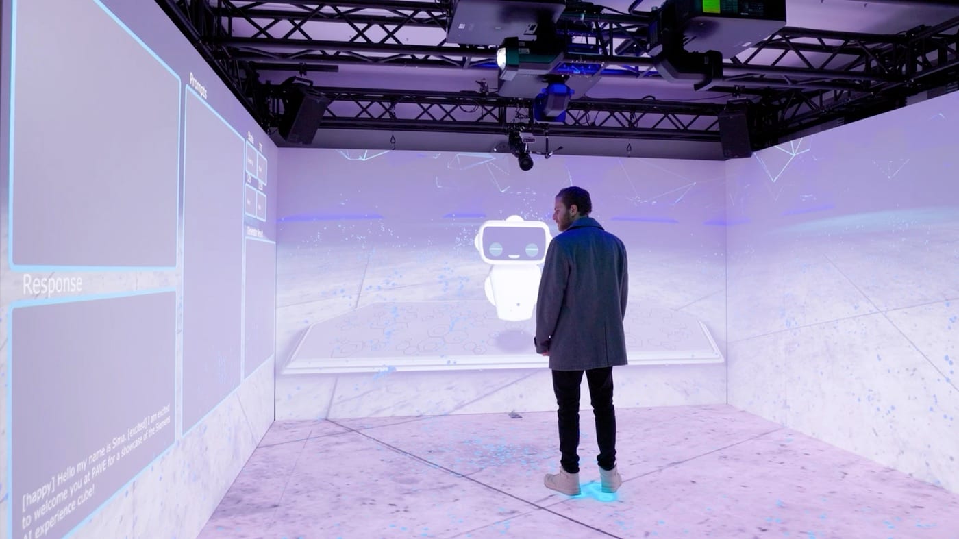 Opening moment of the Siemens AI cube experience
