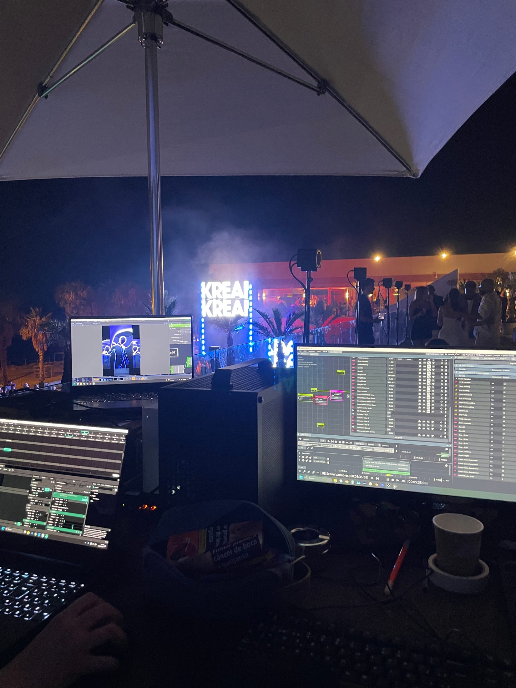 Live media control position at the event