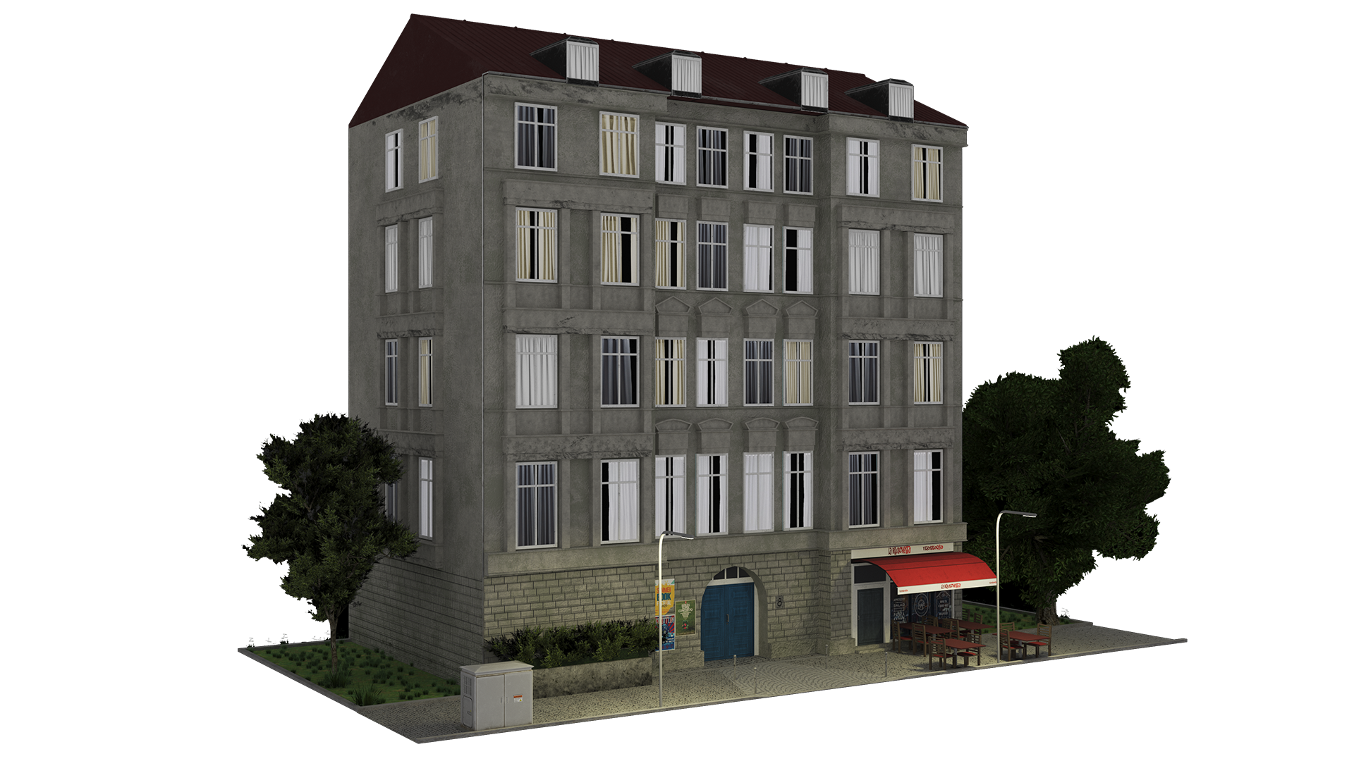 Berlin style building colour variant