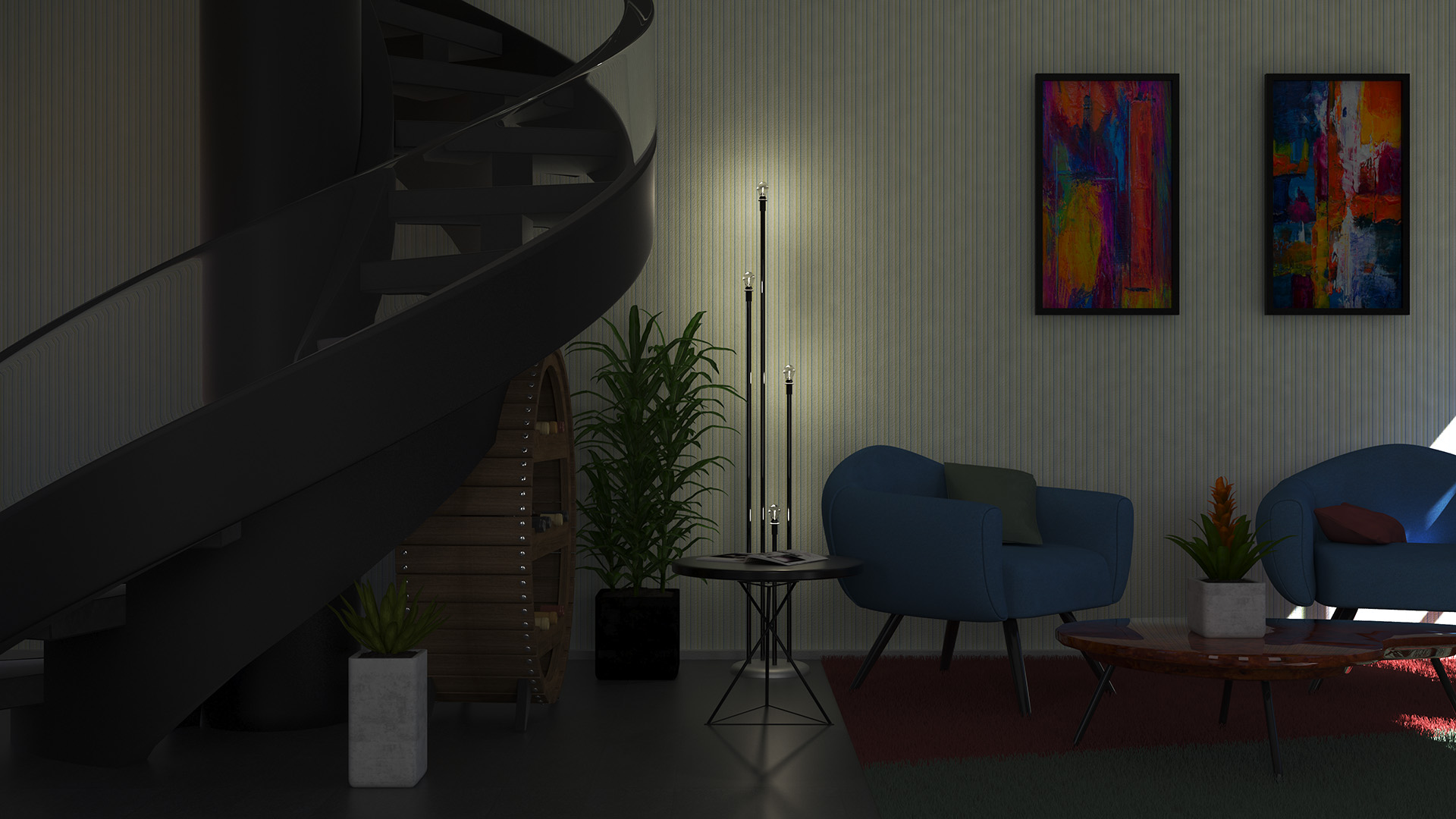 Modern colourful interior