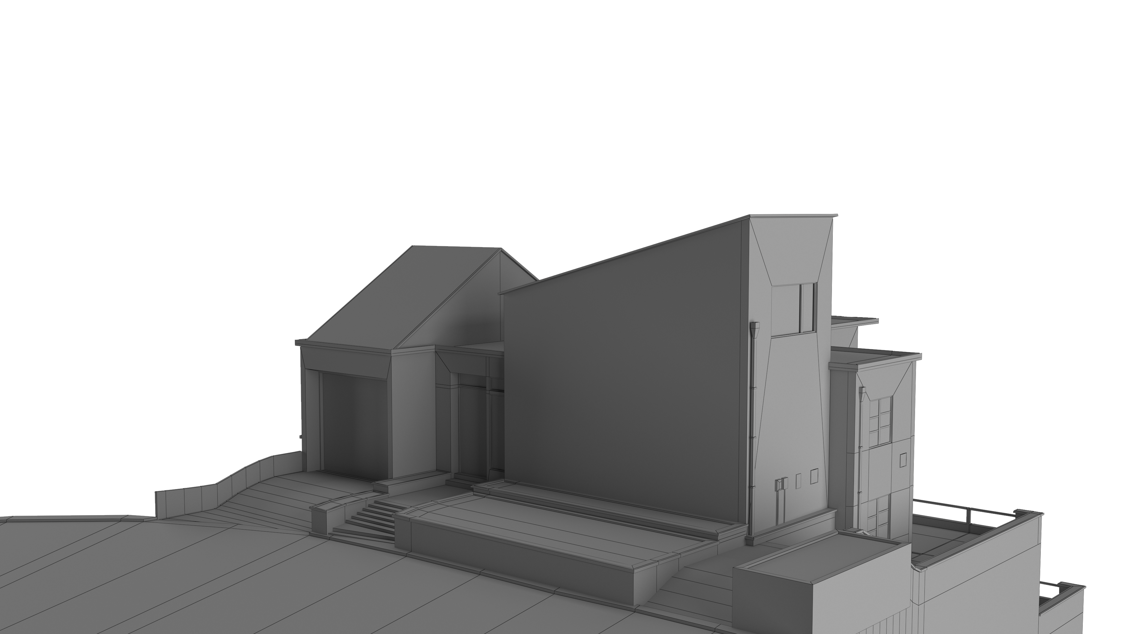 Villa game ready wireframe
