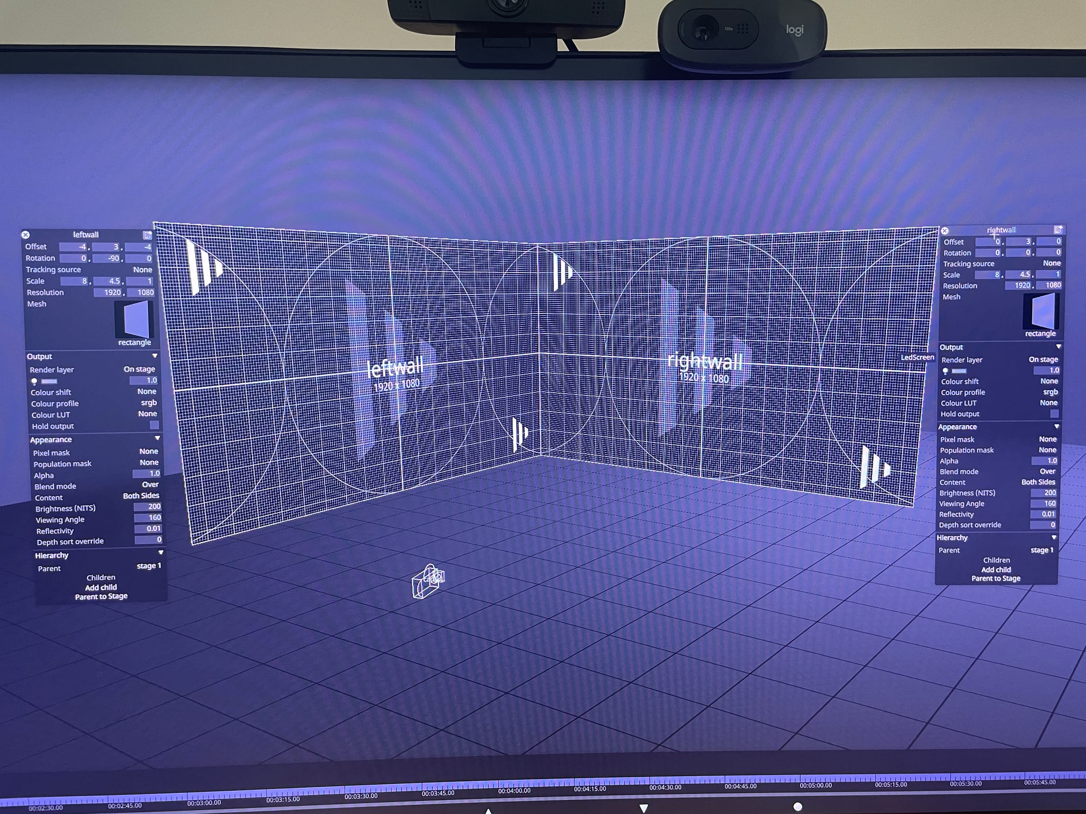 Unreal Engine setup for the miniature two screen volume